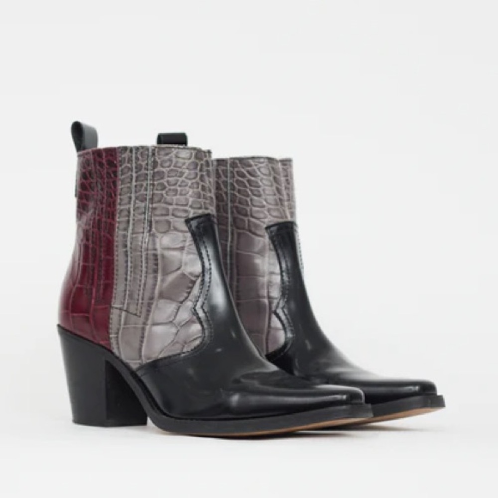 Ganni Multicolor Western Booties 39 - Picture 2 of 9
